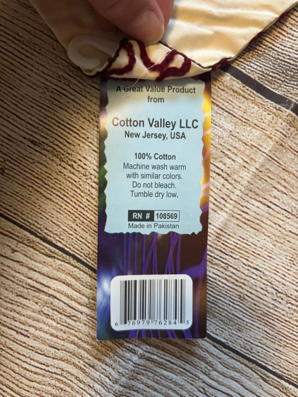 Cotton Valley Embroidered Artistic Design Cushion Cover 14 in NWT